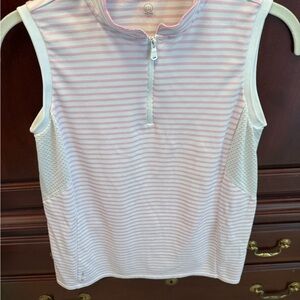 Ralph Lauren Pink and White Striped Tank Top